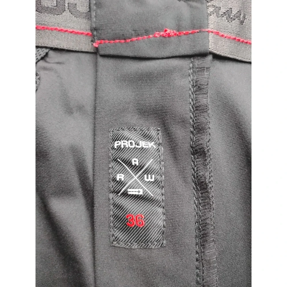 Projek Raw Pants Men's 36x32 Classic Fit Straight Leg‎ Elastic Waist Chino Black